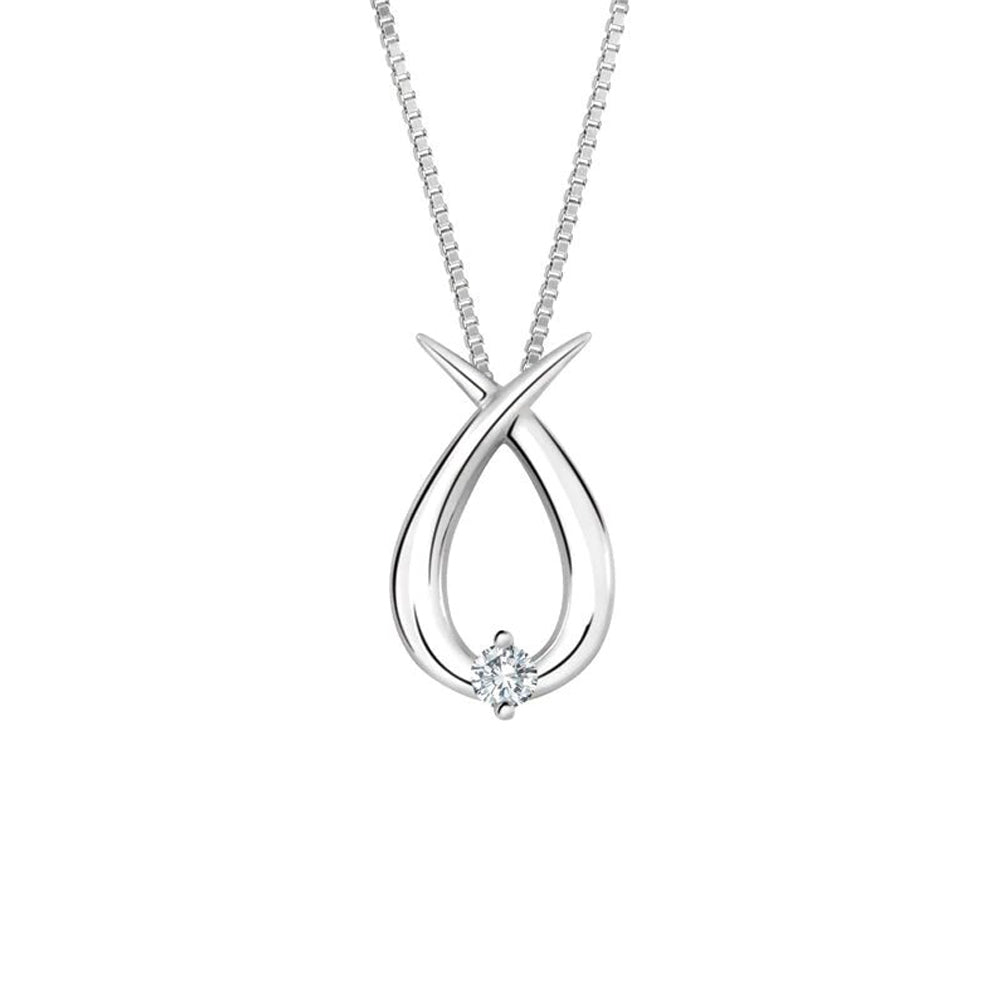 10K White Gold 0.04TDW Diamond Pendant 20081