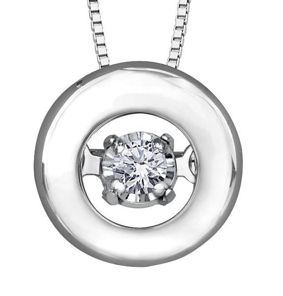 10K White Gold 0.04TDW Diamond Pendant