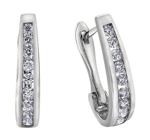 10K White Gold 0.10TDW Diamond Earrings