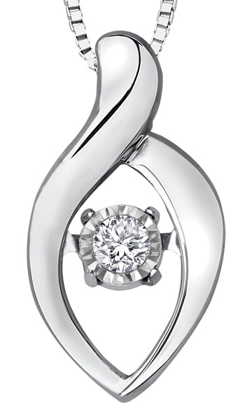 10K White Gold Diamond Pendant