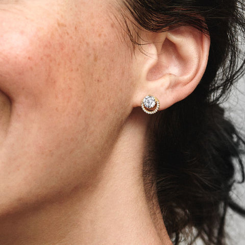 Pandora Sparkling Round Halo Stud Earrings