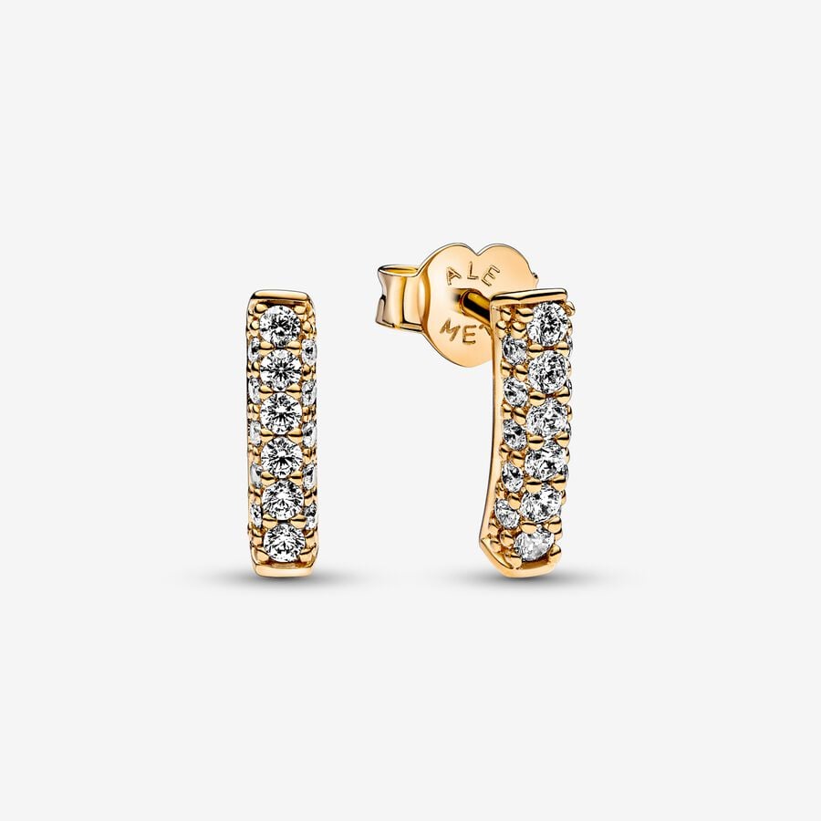 Pandora Timeless Pave Single-row Bar Stud Earrings