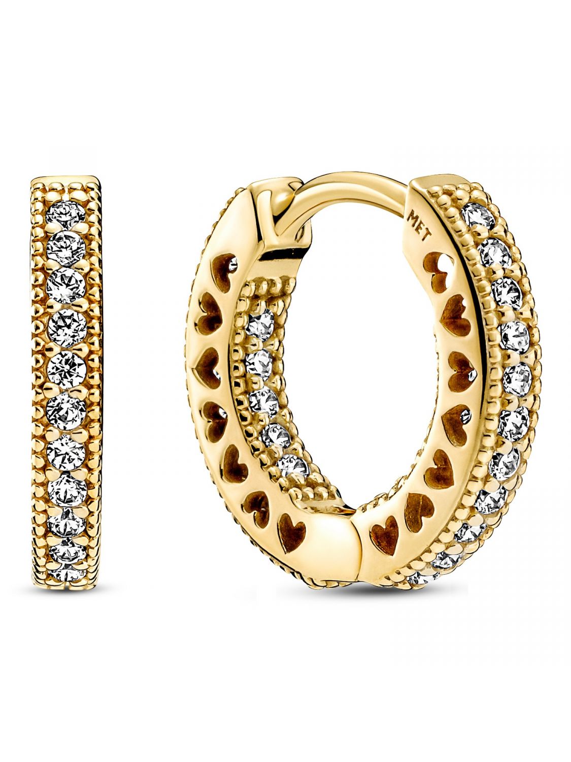 Pandora Pave Heart Hoop Earrings