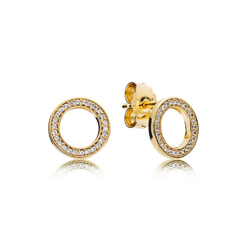 Pandora Stud Earrings In Pandora Shine With 52 Micro Bead-