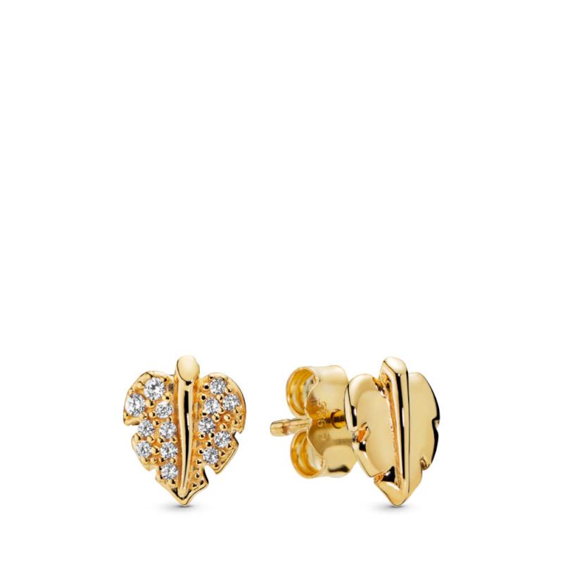 Pandora Shining &amp; Sparkling Leaf Stud earrings