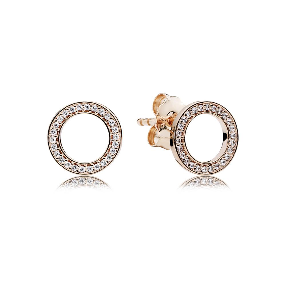 Pandora Stud Earrings Forever Pandora With Clear Cz
