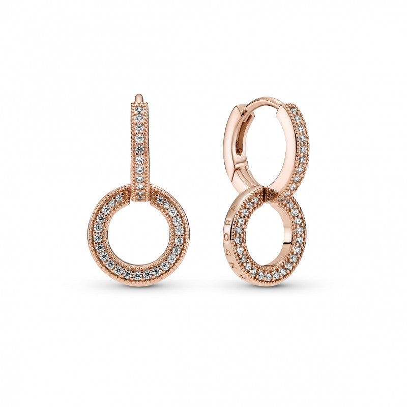 Pandora Sparkling Double Hoop Earrings
