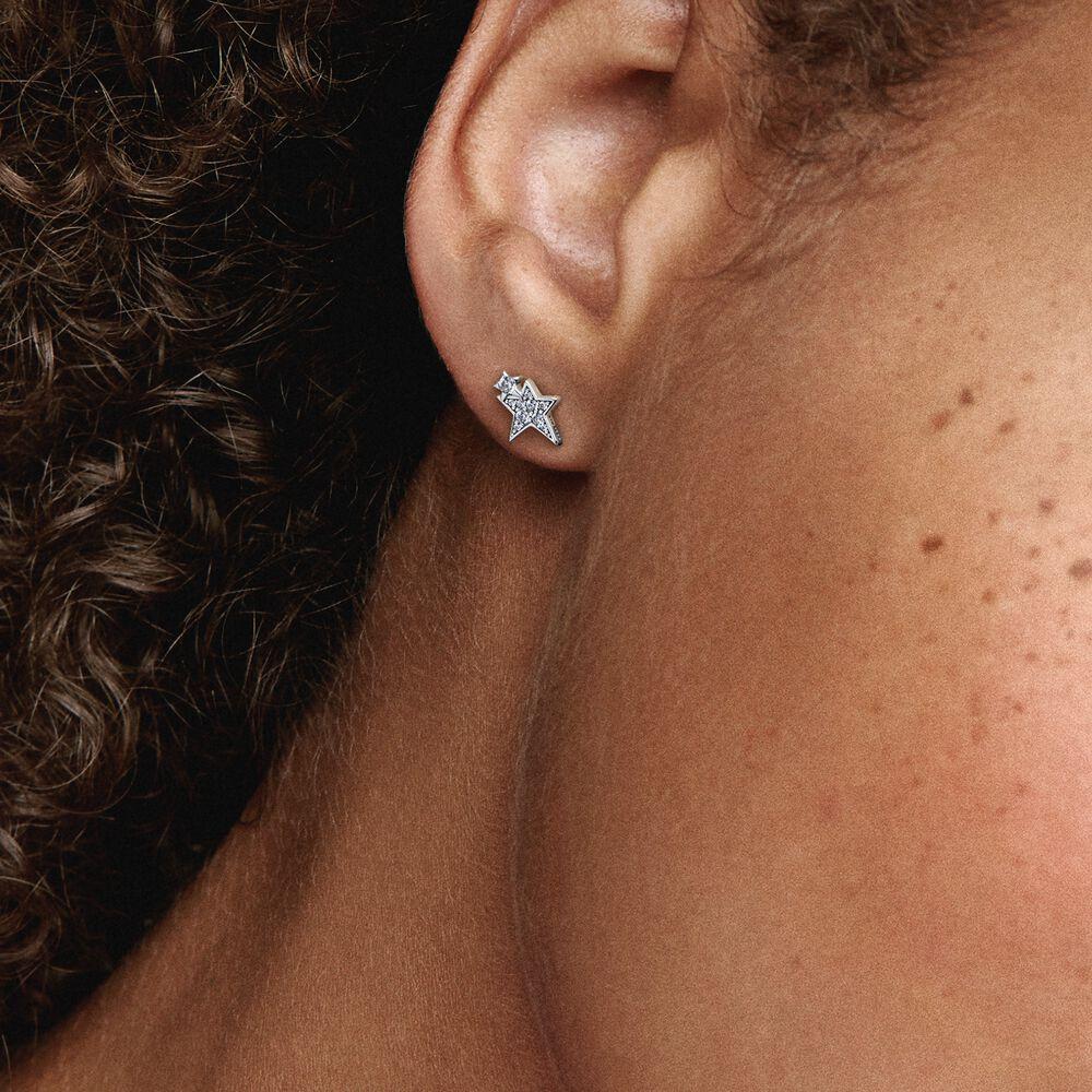 Pandora Sparkling Asymmetric Stars Stud Earrings