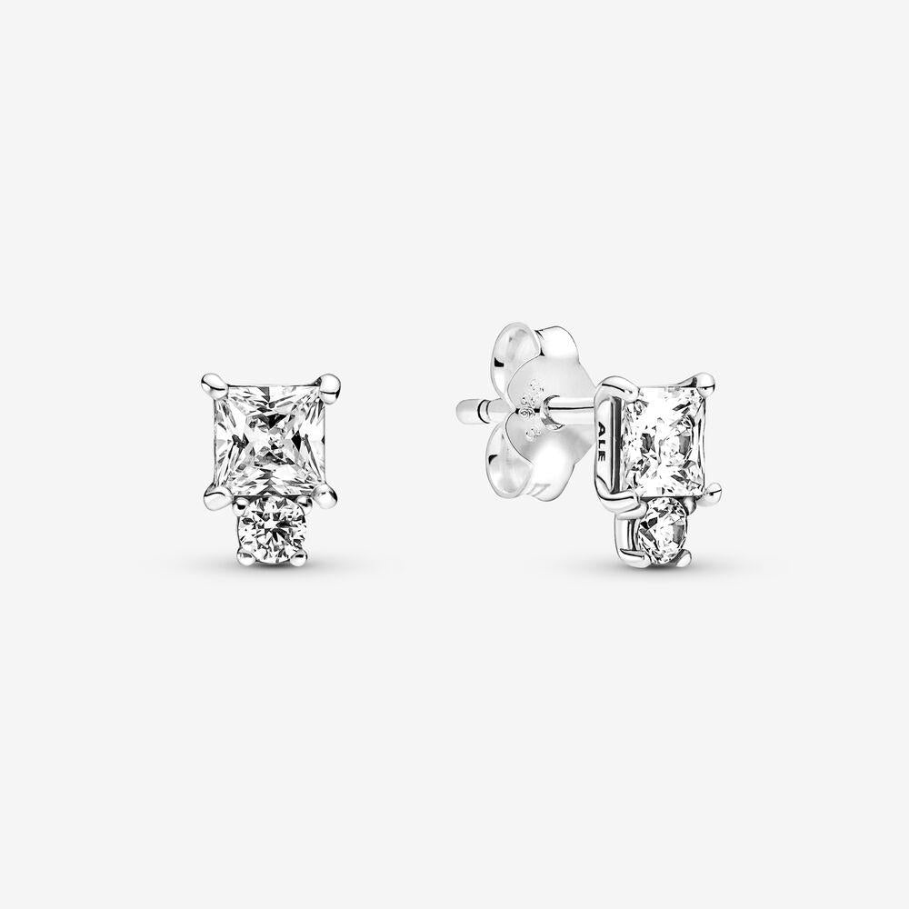 Pandora Sparkling Round &amp; Square Earrings