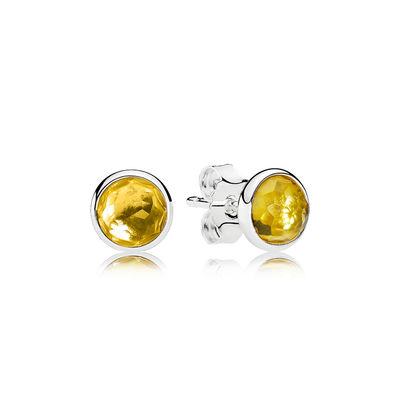 Pandora Earring Studs November Droplets With Citrine