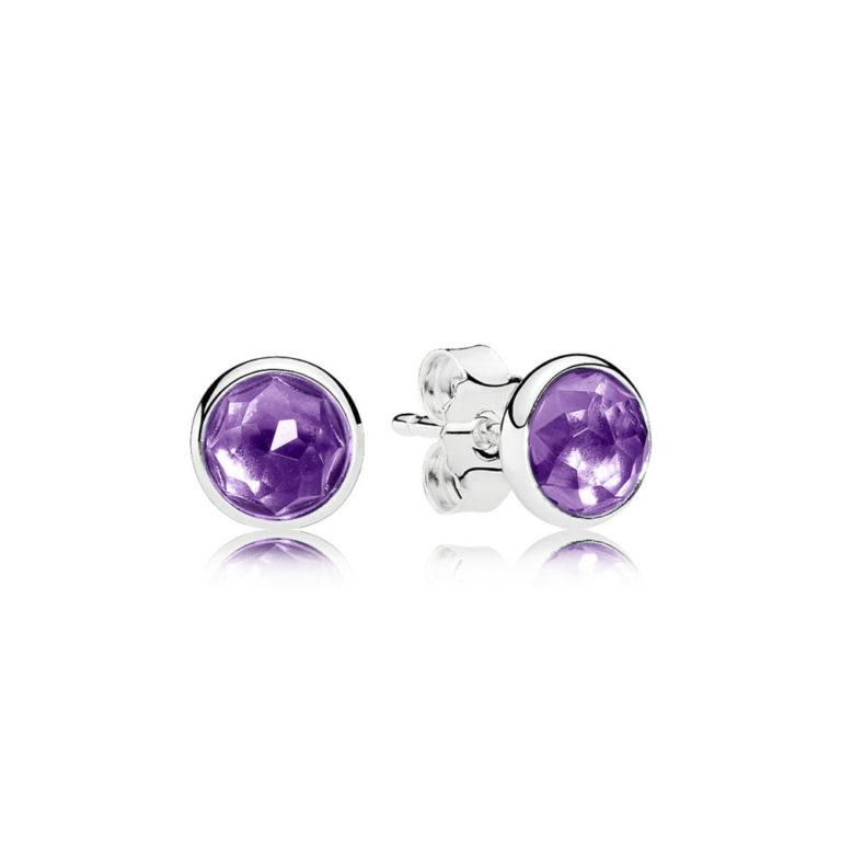 Pandora Earring Studs February Droplets With Synthetic