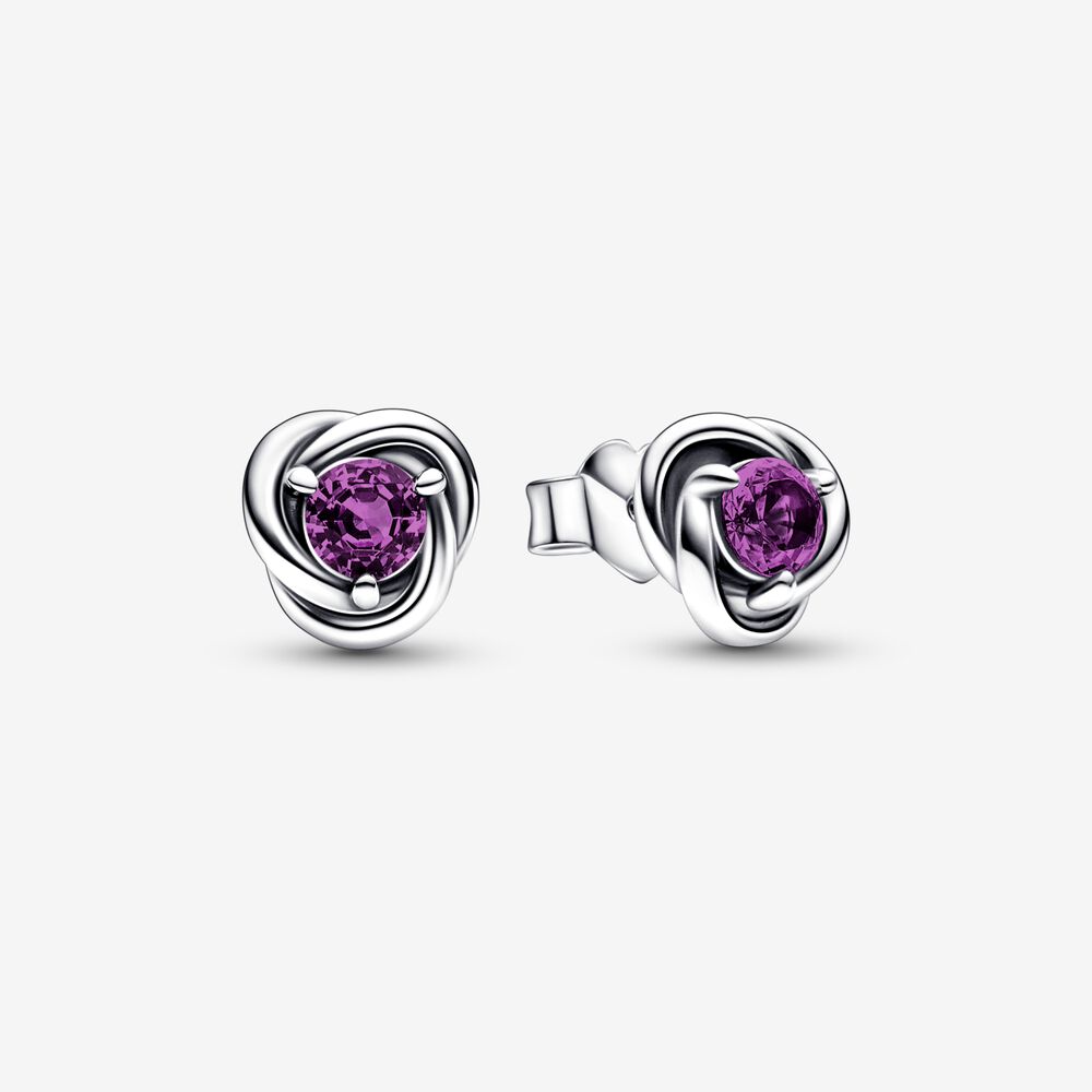 Pandora Purple Eternity Circle Stud Earrings