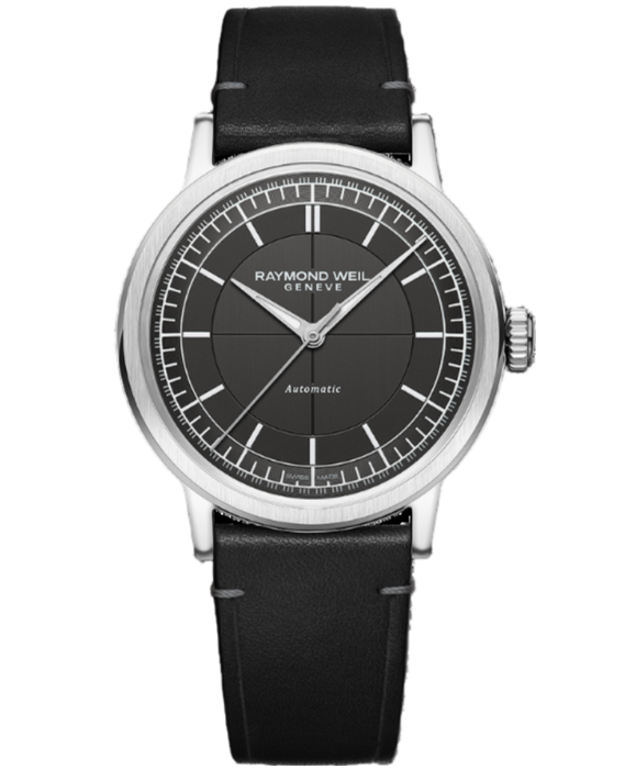 Raymond Weil Millesime Men’s Automatic Black Leather Strap Watch 2925-stc-60001
