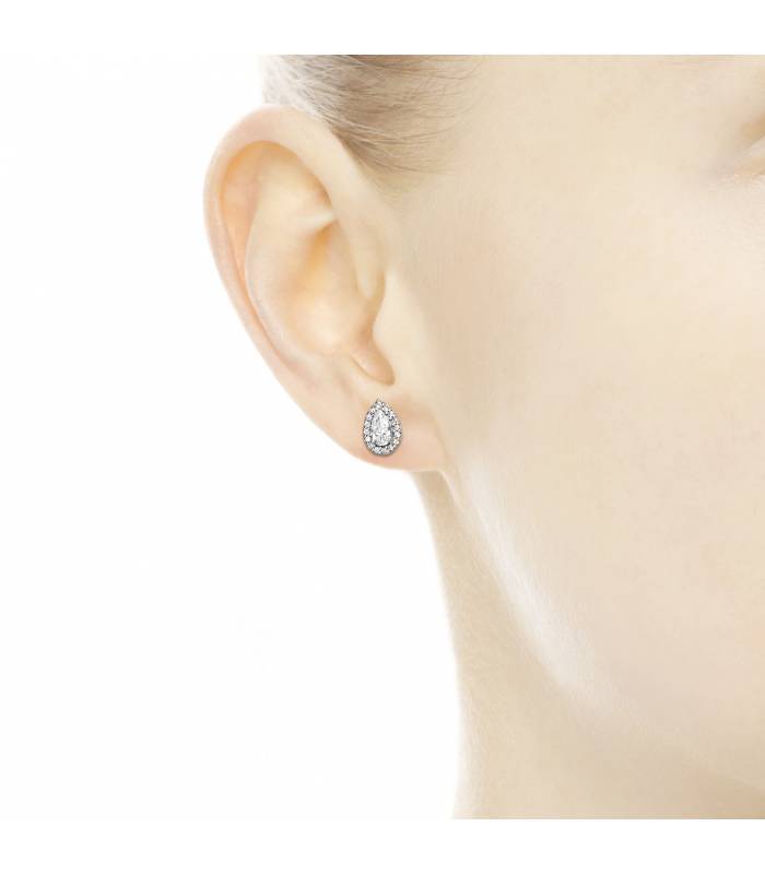 Pandora Sparkling Teardrop Halo Stud Earrings
