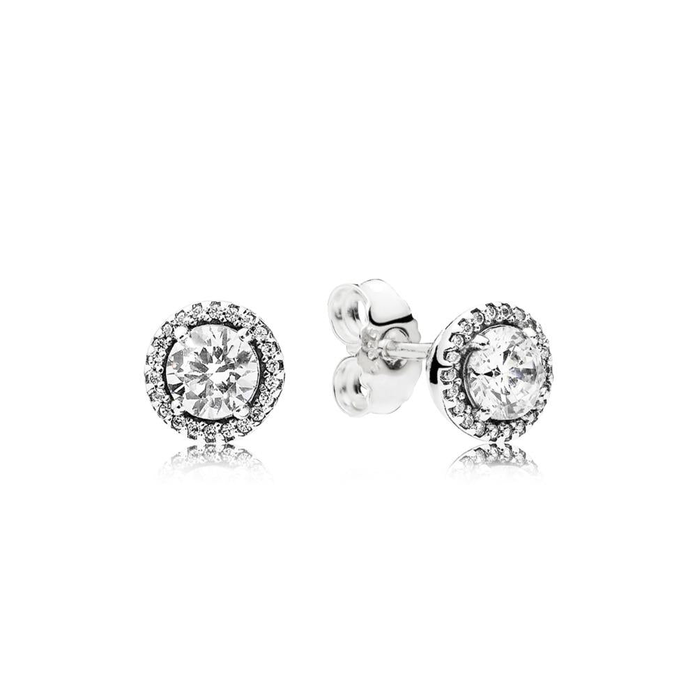 Pandora Stud Earrings In Sterling Silver With Clear Cubic