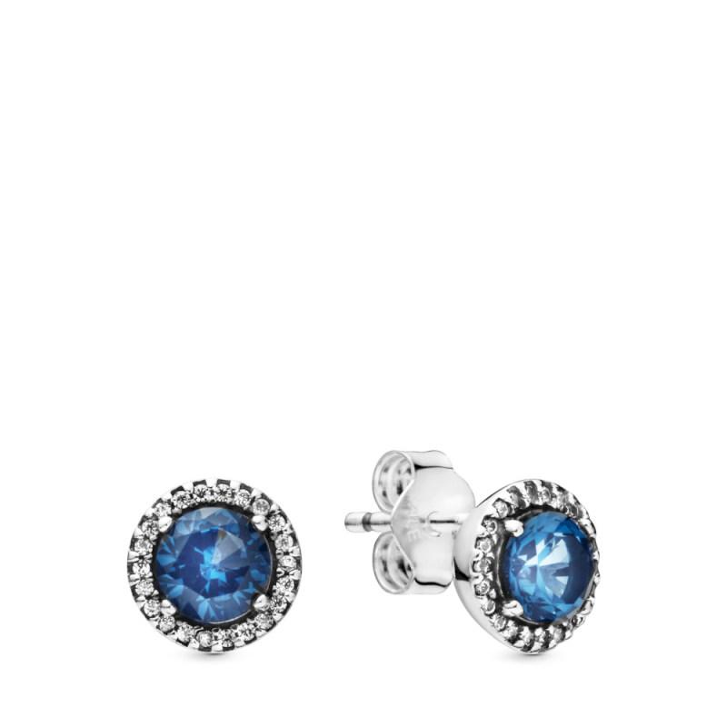 Pandora Sterling Silver Stud Earrings With Moonlight