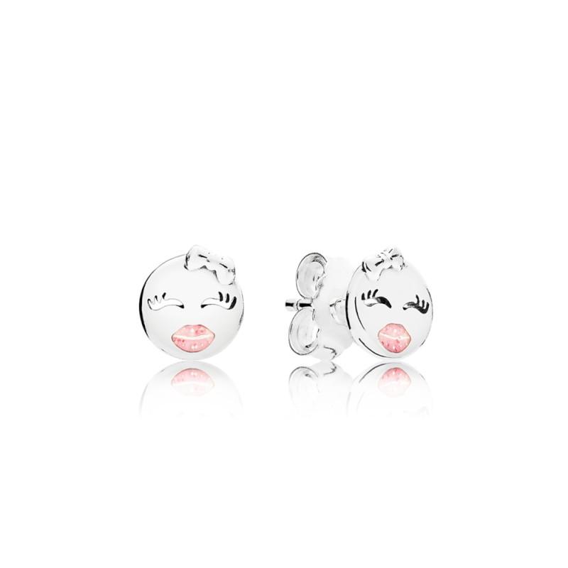 Pandora Winking Emoji Stud Earrings