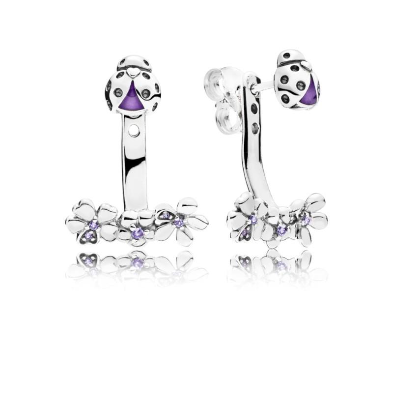 Pandora Ladybug Stud Earrings In Sterling Silver