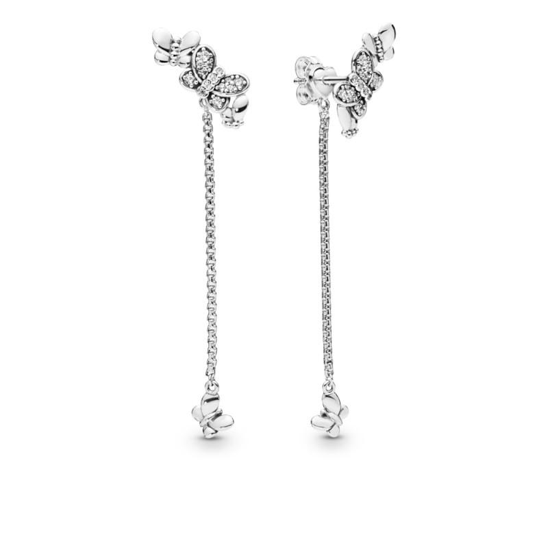 Pandora Butterflies Stud Earrings With 8 Bezel-Set