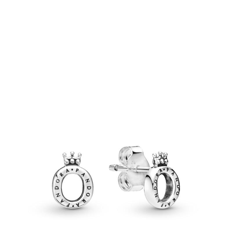 Pandora Crown O Sterling Silver Stud Earrings