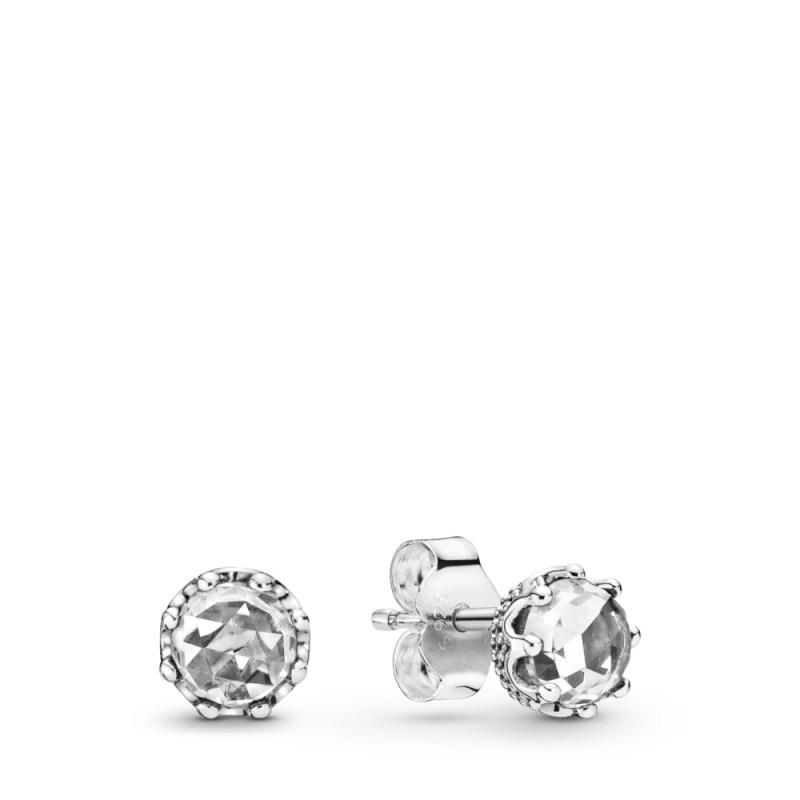Pandora Clear Sparkling Stud Crown Earrings