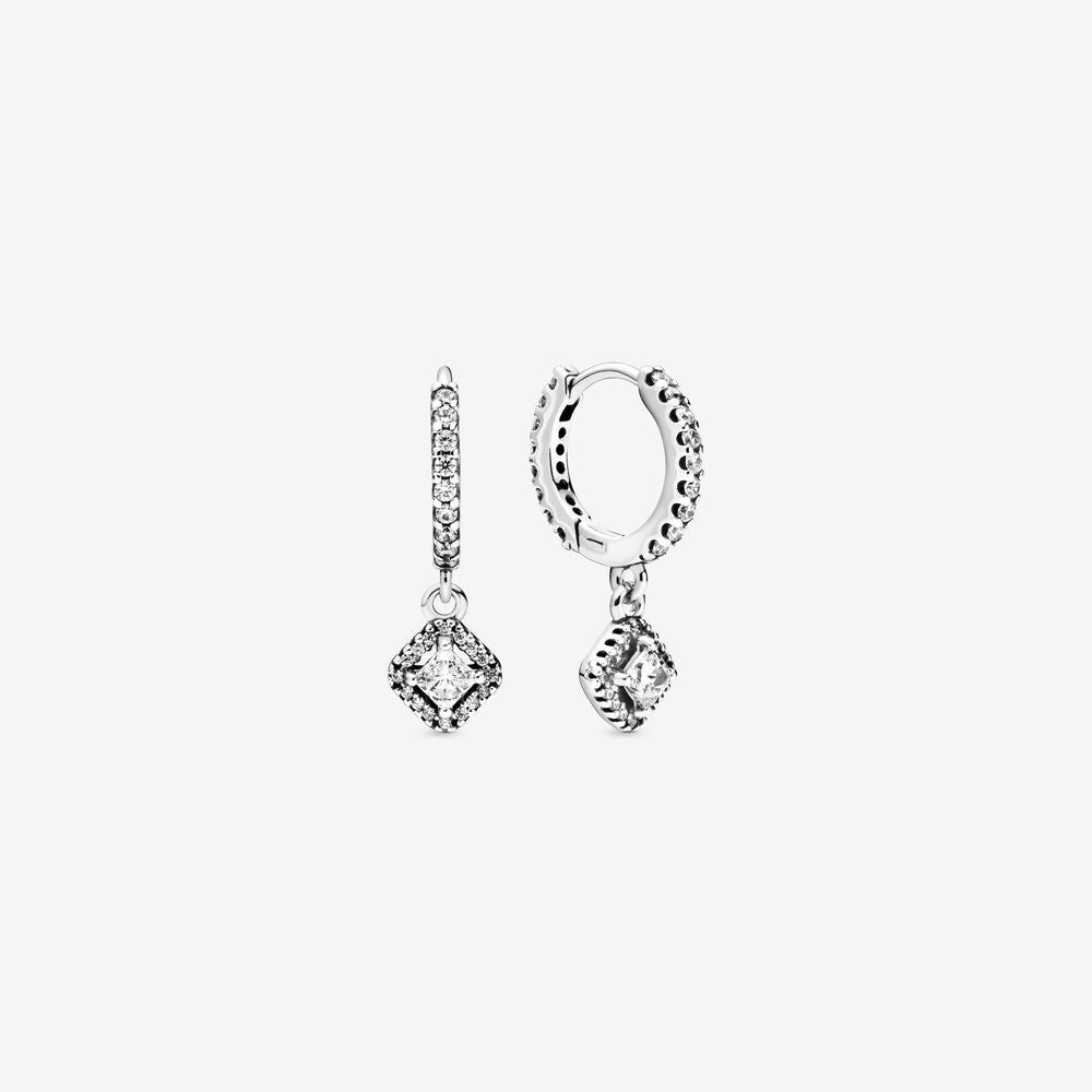 Pandora Square Sparkle Hoop Earrings 298503C01
