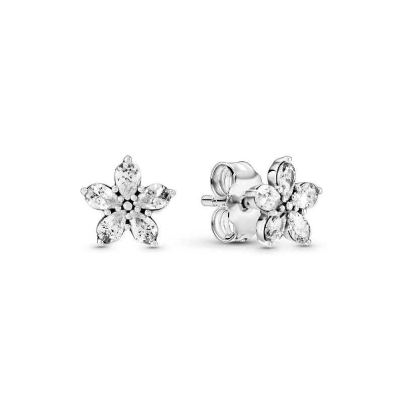 Pandora Snowflake Sterling Silver Stud Earrings