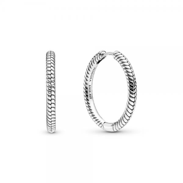Pandora Moments Charm Hoop Earrings in Sterling Silver