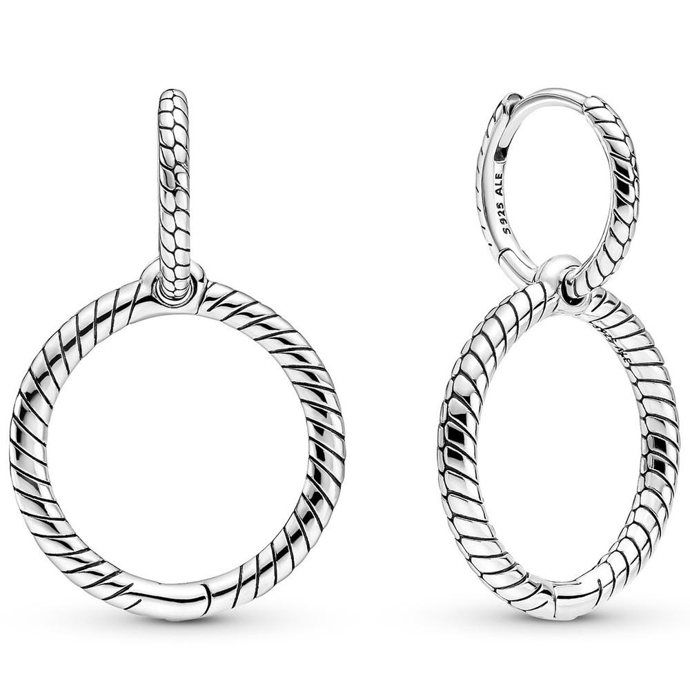 Pandora Moments Charm Double Hoop Earrings