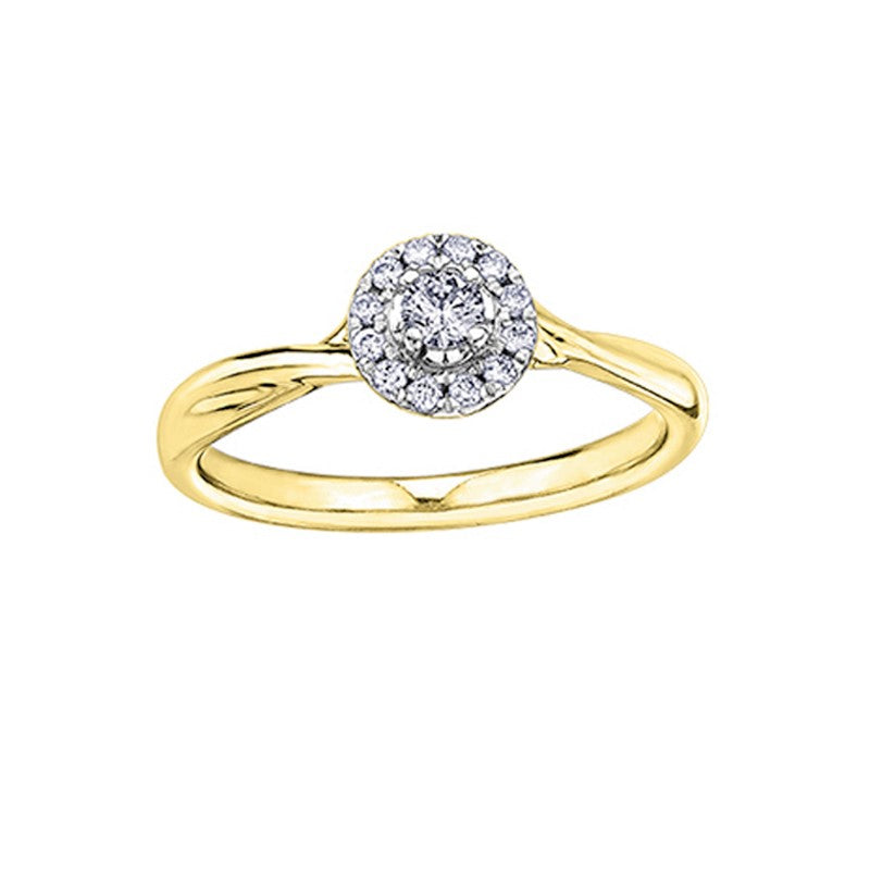 Stunning Canadian Diamond Engagement Ring with 0.20 TDW in 10K Yellow Gold