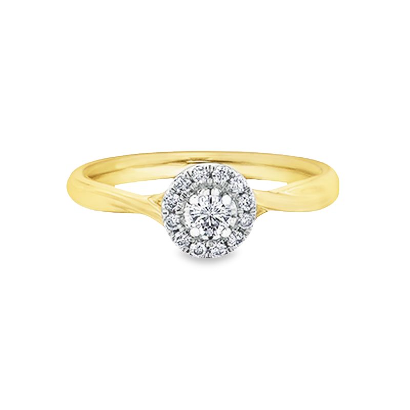Stunning Canadian Diamond Engagement Ring with 0.20 TDW in 10K Yellow Gold
