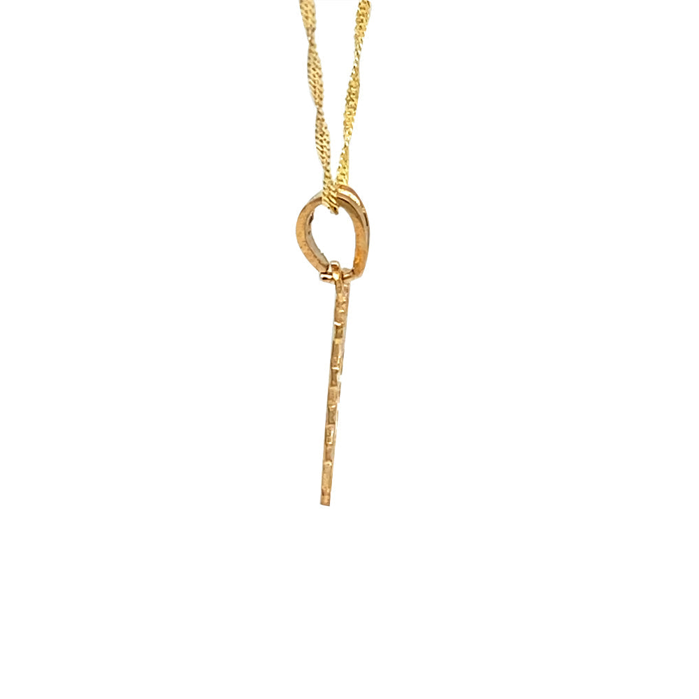 10K Yellow Gold Initial Letter A Square Pendant