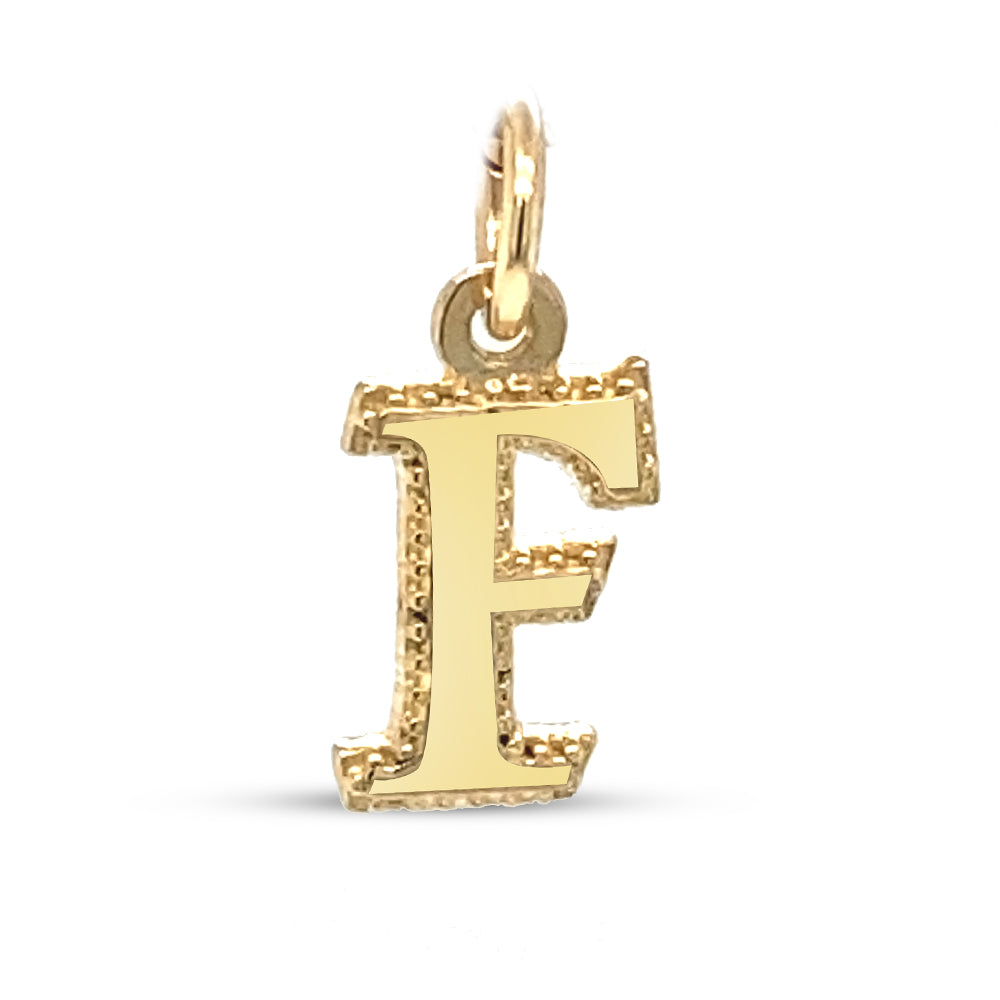 Elegant Initial Letter F Pendant in 10 karat Yellow Gold