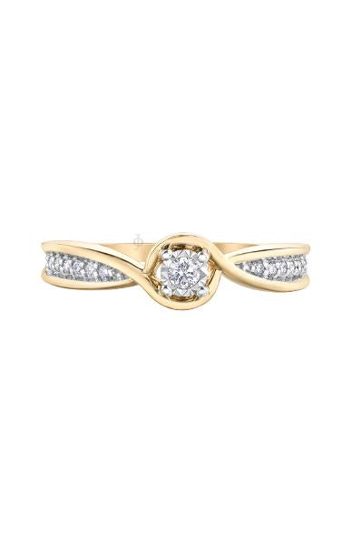 10K Yellow Gold 0.12TDW Diamond Illusion Promise Ring