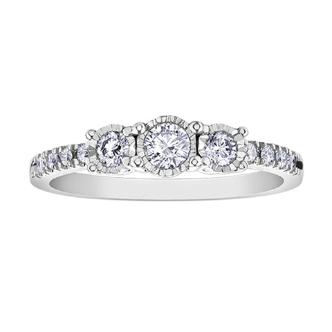0.33TDW Diamond Illusion Wedding Ring Set in 10K Yellow Gold