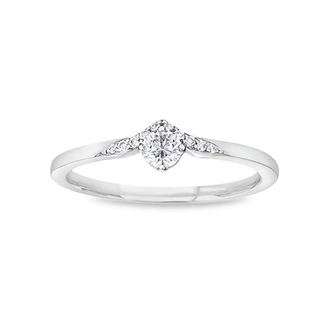10K White Gold 0.20TDW Canadian Diamond Wedding Set