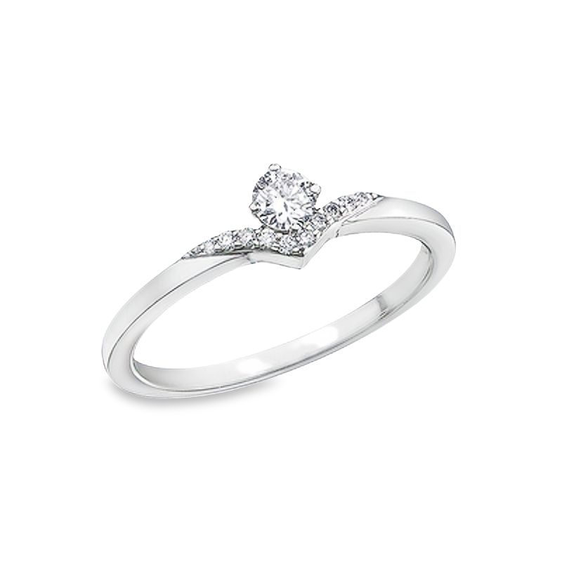 10K White Gold 0.20TDW Canadian Diamond Wedding Set