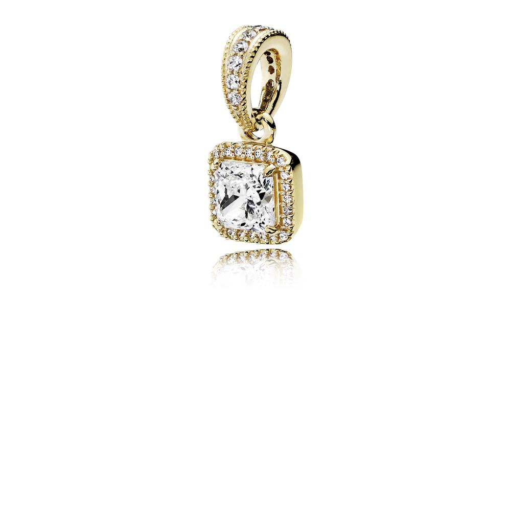Pandora Square Sparkle Halo Pendant