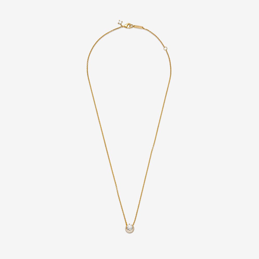 Pandora Sparkling Round Halo Pendant Collier Necklace