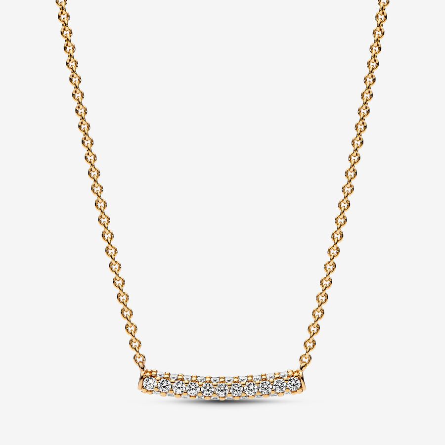 Pandora Timeless Pave Single-row Bar Collier Necklace