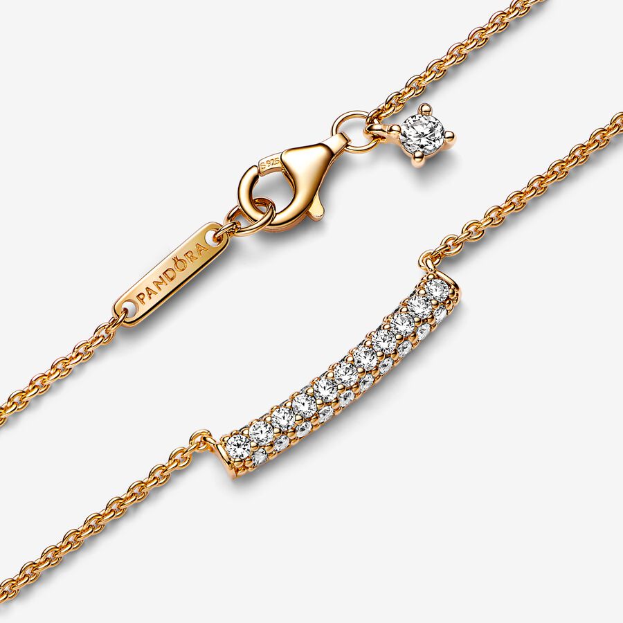 Pandora Timeless Pave Single-row Bar Collier Necklace