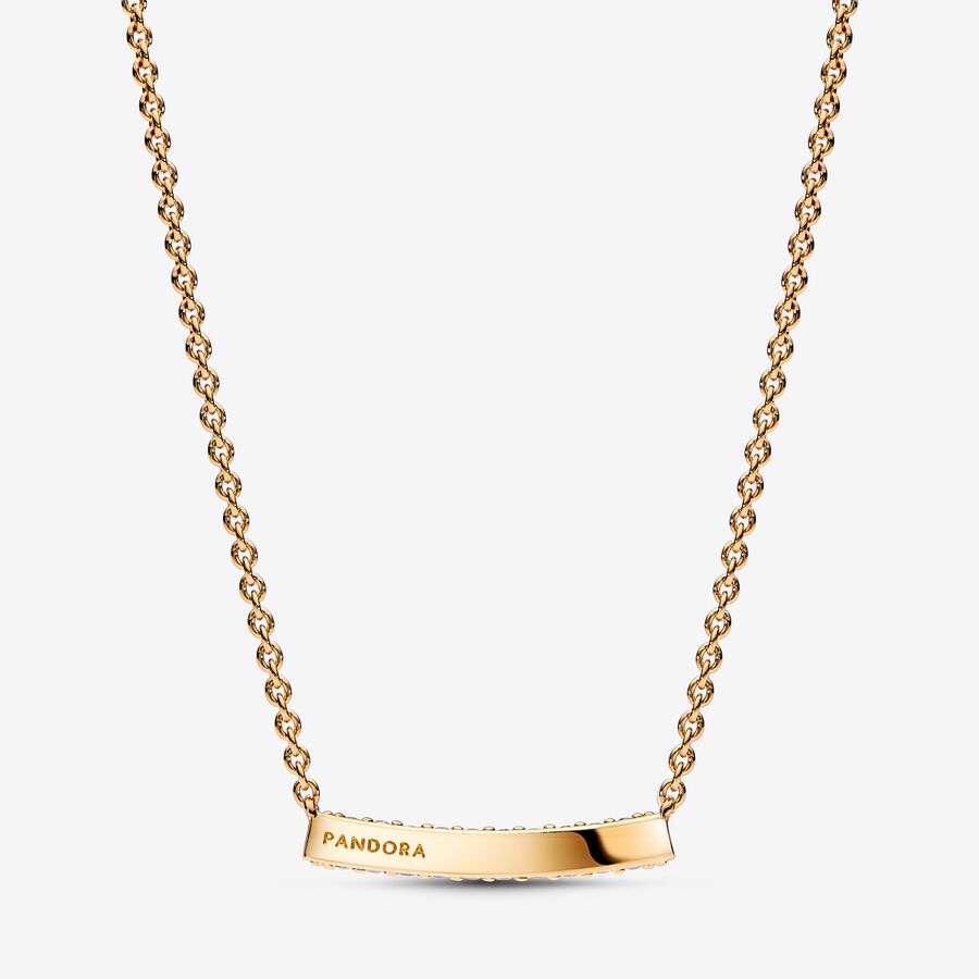 Pandora Timeless Pave Single-row Bar Collier Necklace