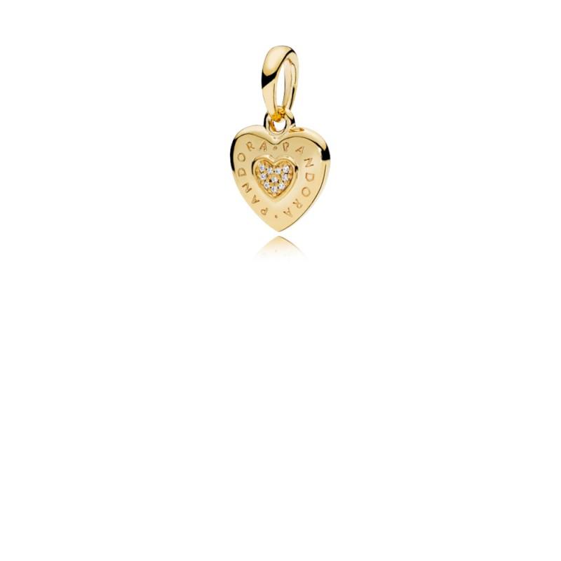 Pandora Shine Logo Heart Necklace Pendant