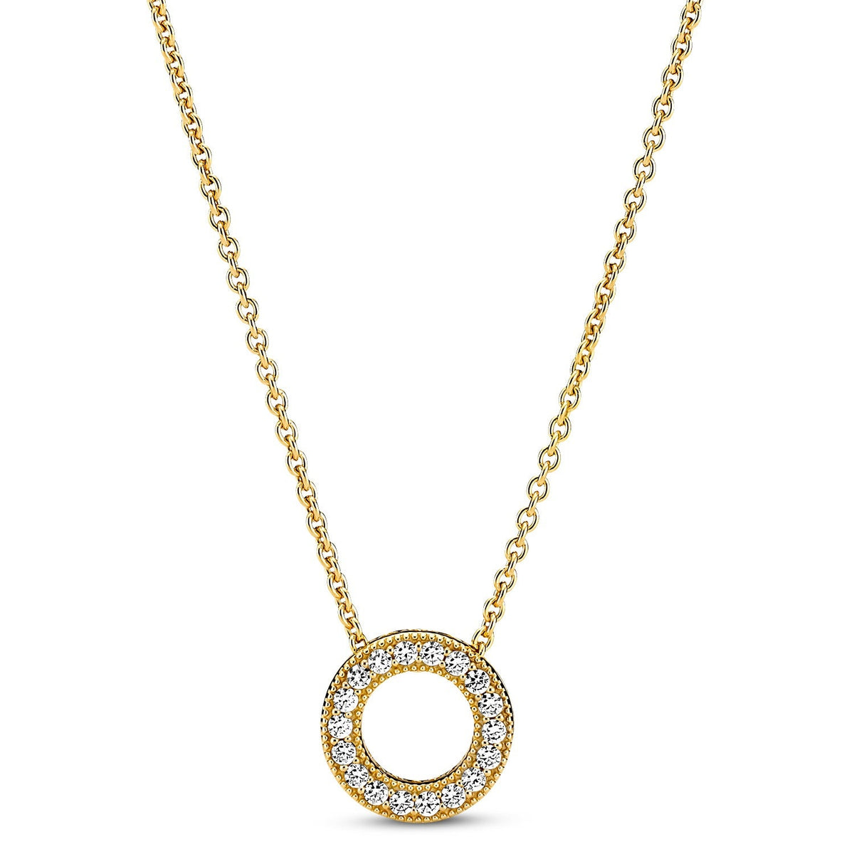 Pandora Logo Pave Circle Collier Necklace