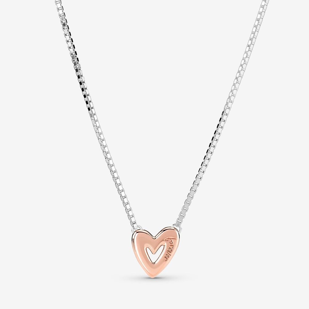 Pandora Sparkling Freehand Heart Necklace