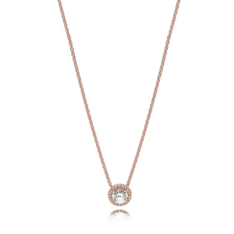 Pandora Necklace In Pandora Rose With Clear Cubic Zirconia 45 Cm