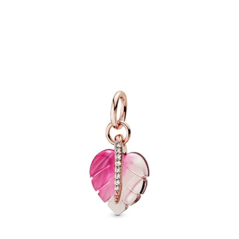 Pandora Pink Murano Glass Leaf Pendant