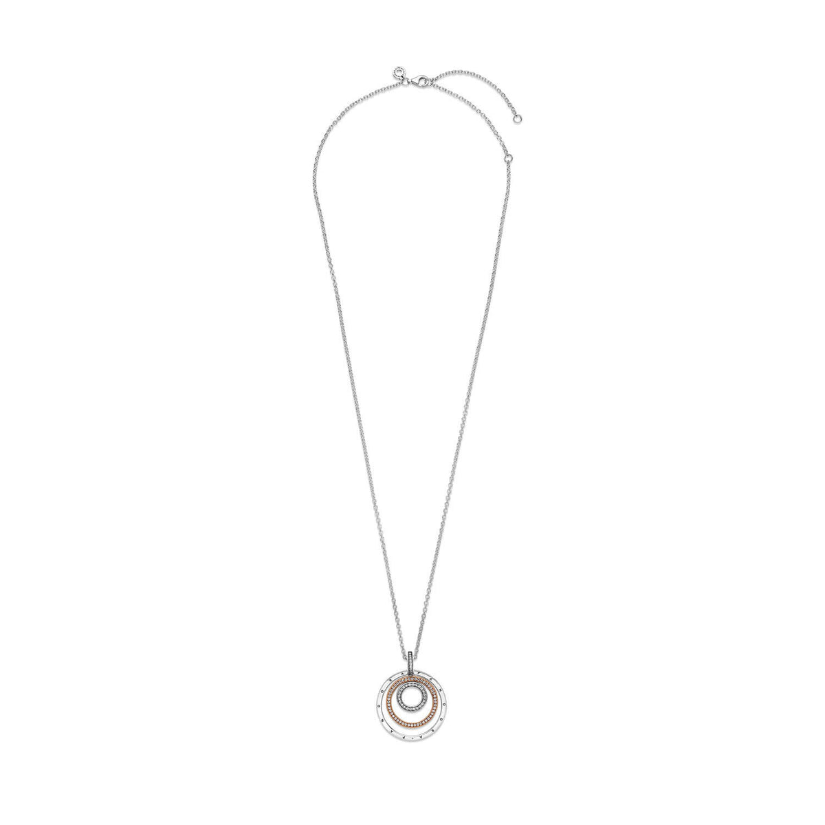 Pandora Two-tone Circles Pendant &amp; Necklace