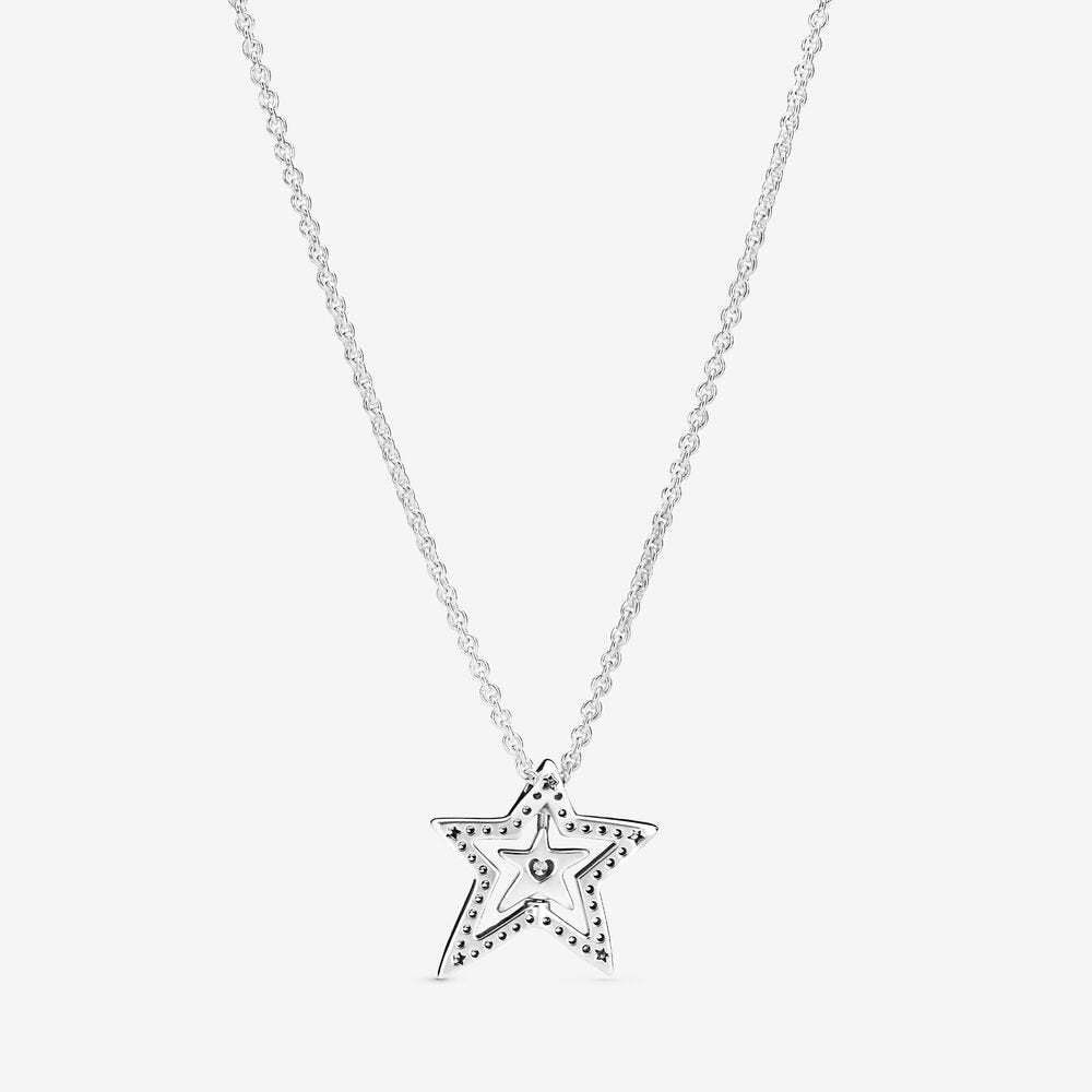 Pandora Pave Asymmetric Star Collier Necklace