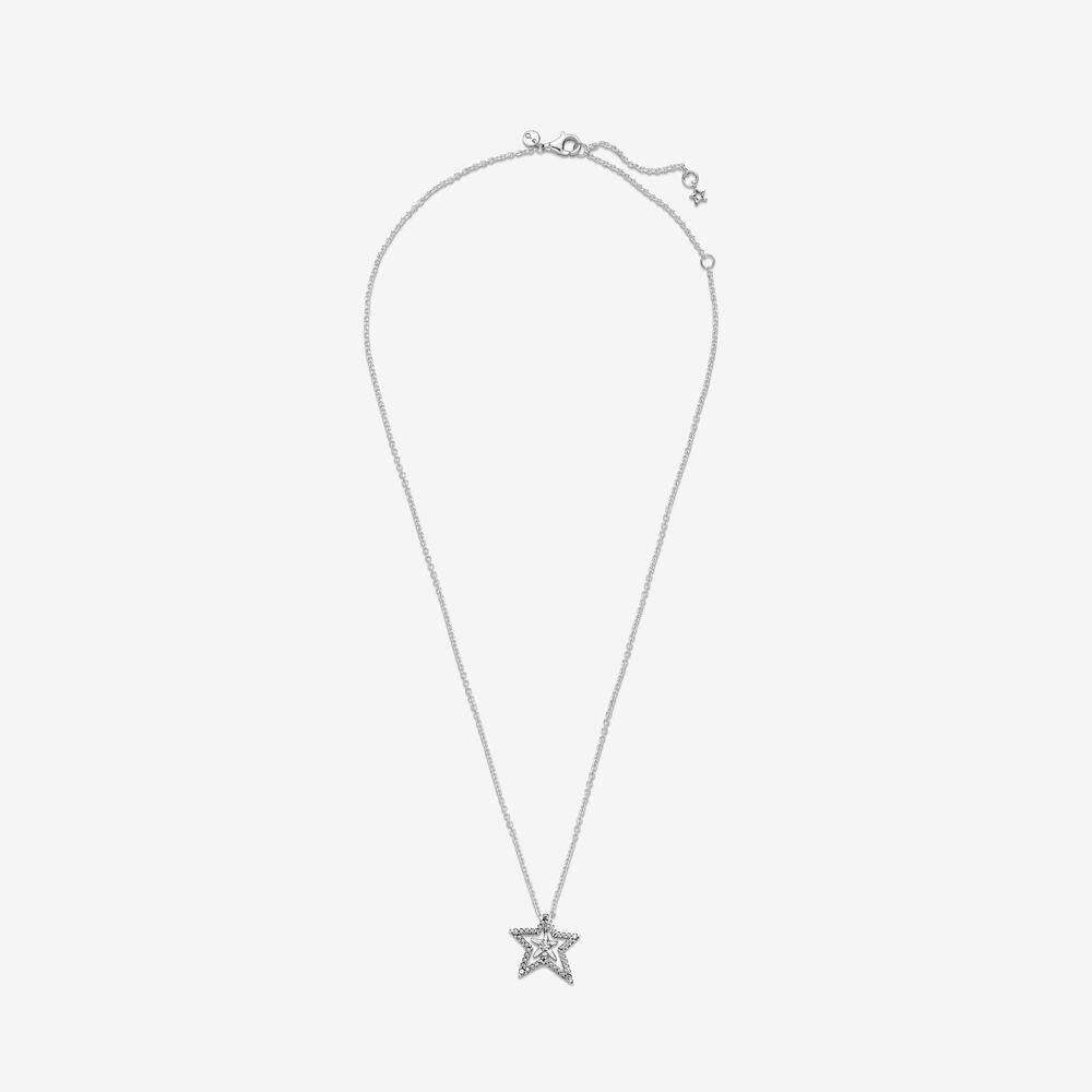 Pandora Pave Asymmetric Star Collier Necklace